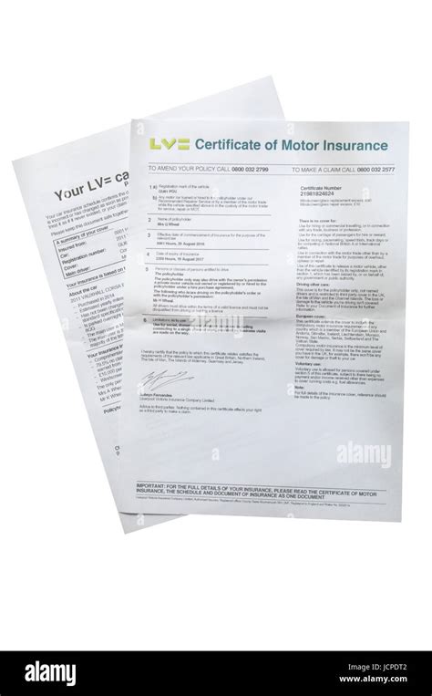 lv car insurance policy documents.